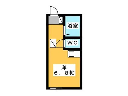 G・Aヒルズ新羽(ワンルーム/1階)の間取り写真
