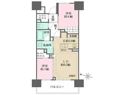 ザ・パークハウスアーバンス練馬中村橋(2LDK/8階)の間取り写真