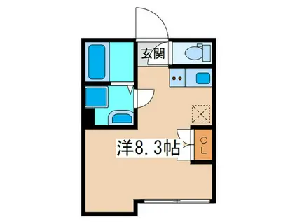 EXAM初台(ワンルーム/3階)の間取り写真