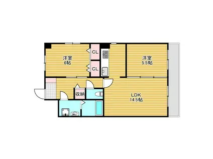 MEILLEUR(2LDK/2階)の間取り写真