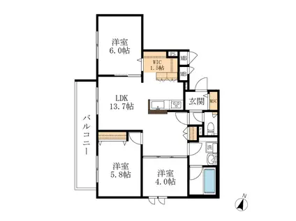 トライアド大崎(3LDK/2階)の間取り写真