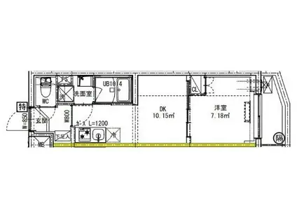 ハーモニーレジデンス新宿河田町(1DK/1階)の間取り写真