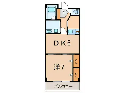 リビエール山王(1DK/1階)の間取り写真