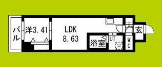 アーバンパーク新大阪(1LDK/10階)の間取り写真