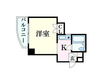 アルファ京町(1K/5階)の間取り写真