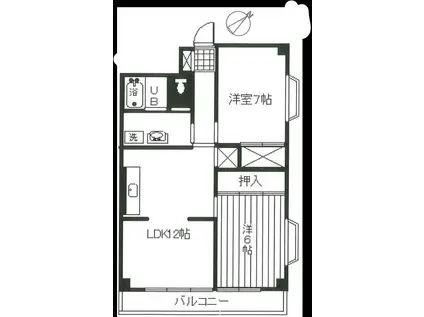 第3仲町マンション(2LDK/1階)の間取り写真