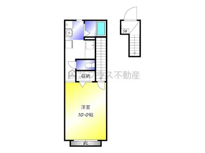 シャトレーヌII(ワンルーム/2階)の間取り写真