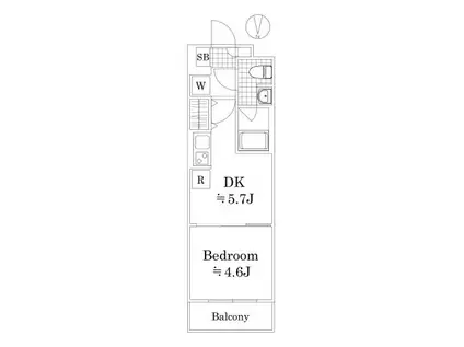 ラフィスタ鷺ノ宮(1DK/3階)の間取り写真