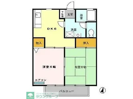 グレイス・パル I棟(2DK/2階)の間取り写真