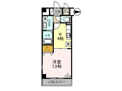 ソレアード昼ヶ丘(1K/3階)の間取り写真