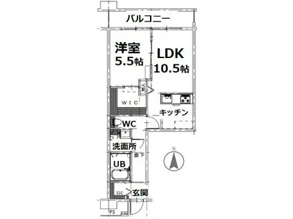 シティコート目黒III(1LDK/5階)の間取り写真