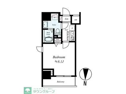 AZEST亀戸(1K/5階)の間取り写真