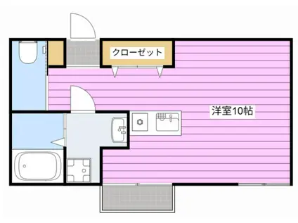 ツリーハウス元魚(ワンルーム/2階)の間取り写真