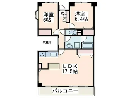 みたけ台ハイツ(2LDK/5階)の間取り写真