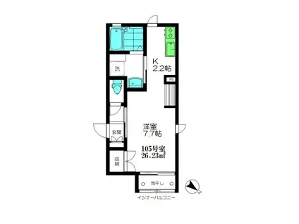 MAISON CHOU CHOU(1K/1階)の間取り写真