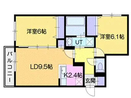 ZABO HILLS KITAHIROSHIMA-II(2LDK/4階)の間取り写真