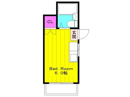 ユマニテ調布(ワンルーム/1階)の間取り写真