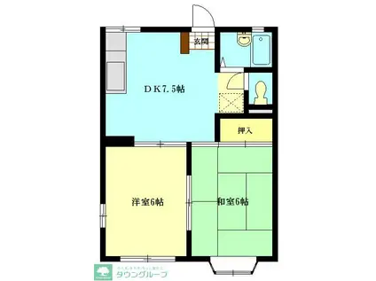 ハイツZC(2DK/1階)の間取り写真