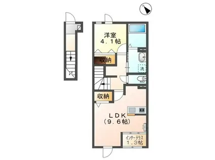 リガシー樋之口(1LDK/2階)の間取り写真