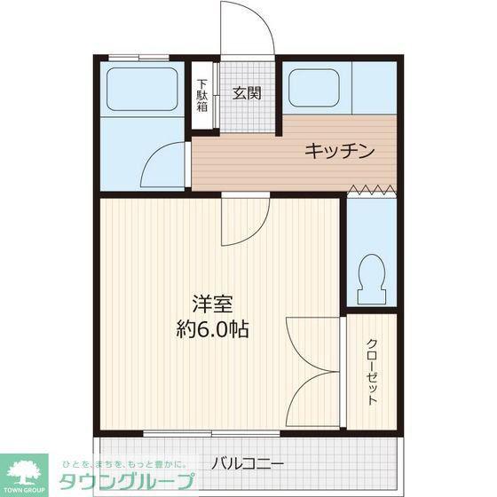 ストーンズ毛呂(1K/1階)の間取り写真