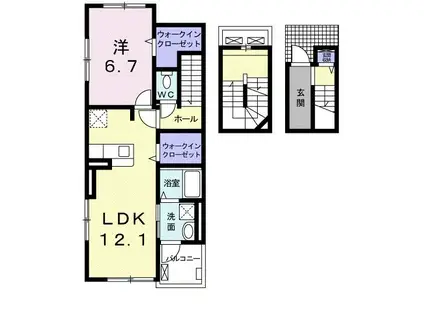 シャンス・アクリュ―(1LDK/3階)の間取り写真