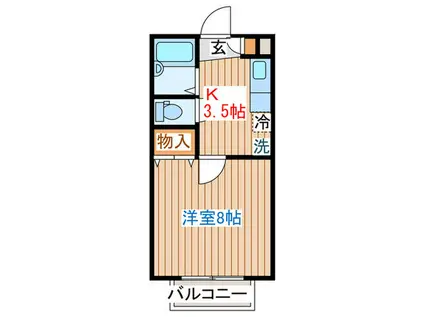 アズーリハウス石名坂(1K/1階)の間取り写真