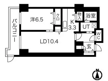 シティコート目黒(1LDK/3階)の間取り写真