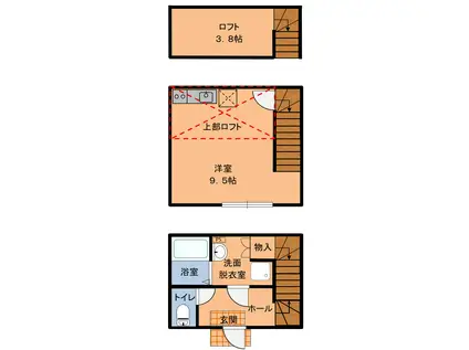 アステラス北四番丁(ワンルーム/1階)の間取り写真