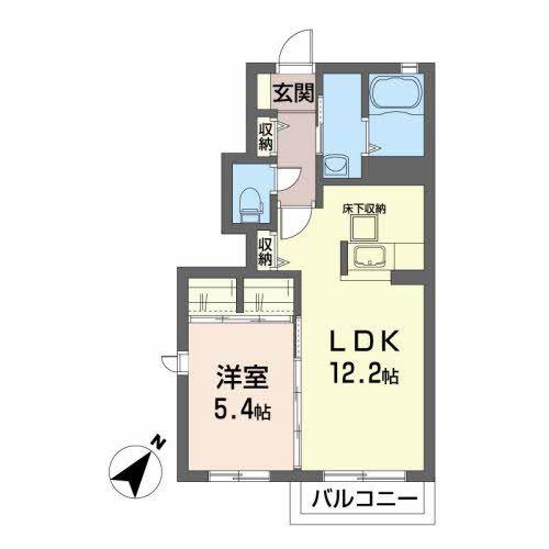 サンヴィスタ(1LDK/1階)の間取り写真