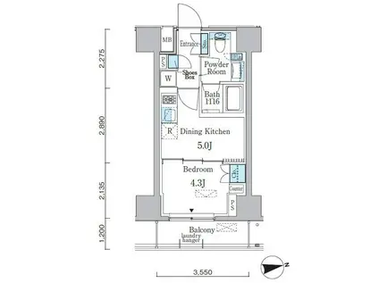 ミリアレジデンス両国(1DK/11階)の間取り写真