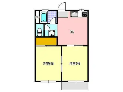 フォーブル村松I(2DK/2階)の間取り写真