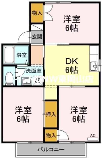 セジュール高島(3DK/2階)の間取り写真