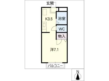 ウエスト VILLAGE(1K/1階)の間取り写真