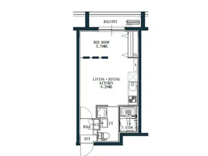 QUADOR桜並木(1LDK/5階)の間取り写真