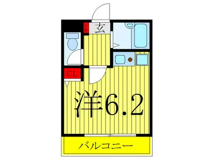 スターコート西青木(ワンルーム/2階)の間取り写真