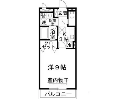 クレストパーク(1K/1階)の間取り写真