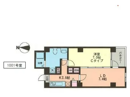 エグゼ日本橋(1LDK/10階)の間取り写真