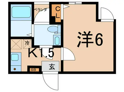 グラニット子安(1K/3階)の間取り写真