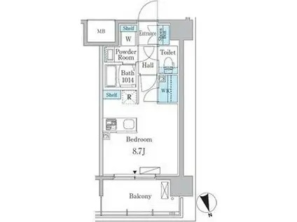 ルーエ今池(ワンルーム/4階)の間取り写真