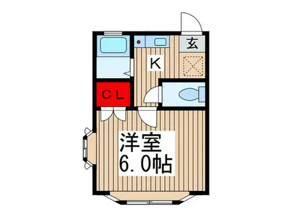 FREUND(1K/2階)の間取り写真