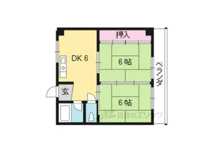 メーゾン・ヴィオレット(2DK/2階)の間取り写真