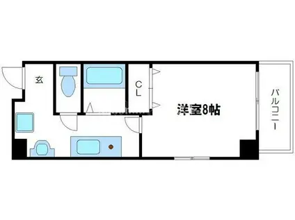 レジェンドール堺筋本町(1K/8階)の間取り写真