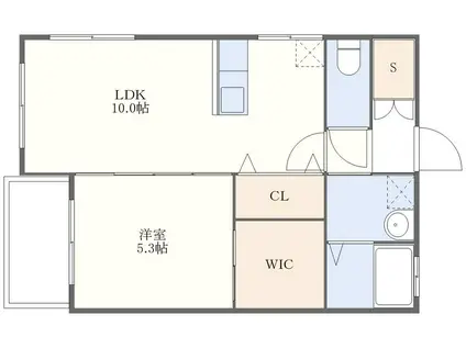 ボナールNAKAZATO(1LDK/2階)の間取り写真