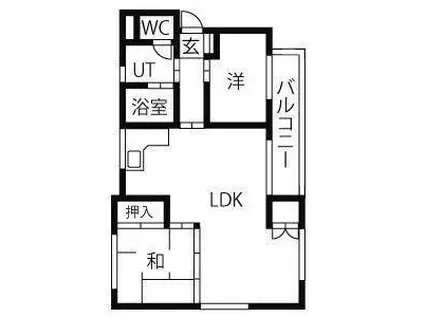 ロジィングス藤井(2LDK/1階)の間取り写真