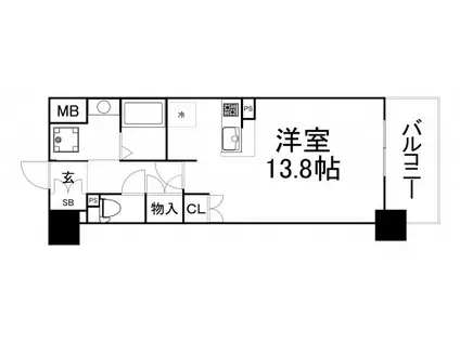 大拓ハイツ22(1K/2階)の間取り写真