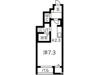 ヴィラ・グレイシア(ワンルーム/1階)の間取り写真