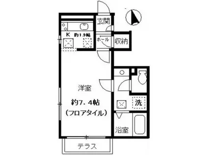 ラヴィエM・A(1K/1階)の間取り写真