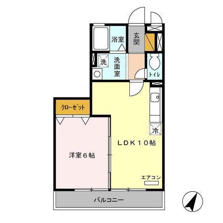 グランドパレス(1LDK/3階)の間取り写真