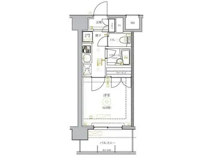 マキシヴ関内(1K/1階)の間取り写真