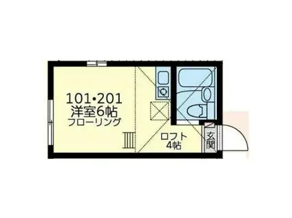 ユナイト上中里ジェイミー(ワンルーム/1階)の間取り写真